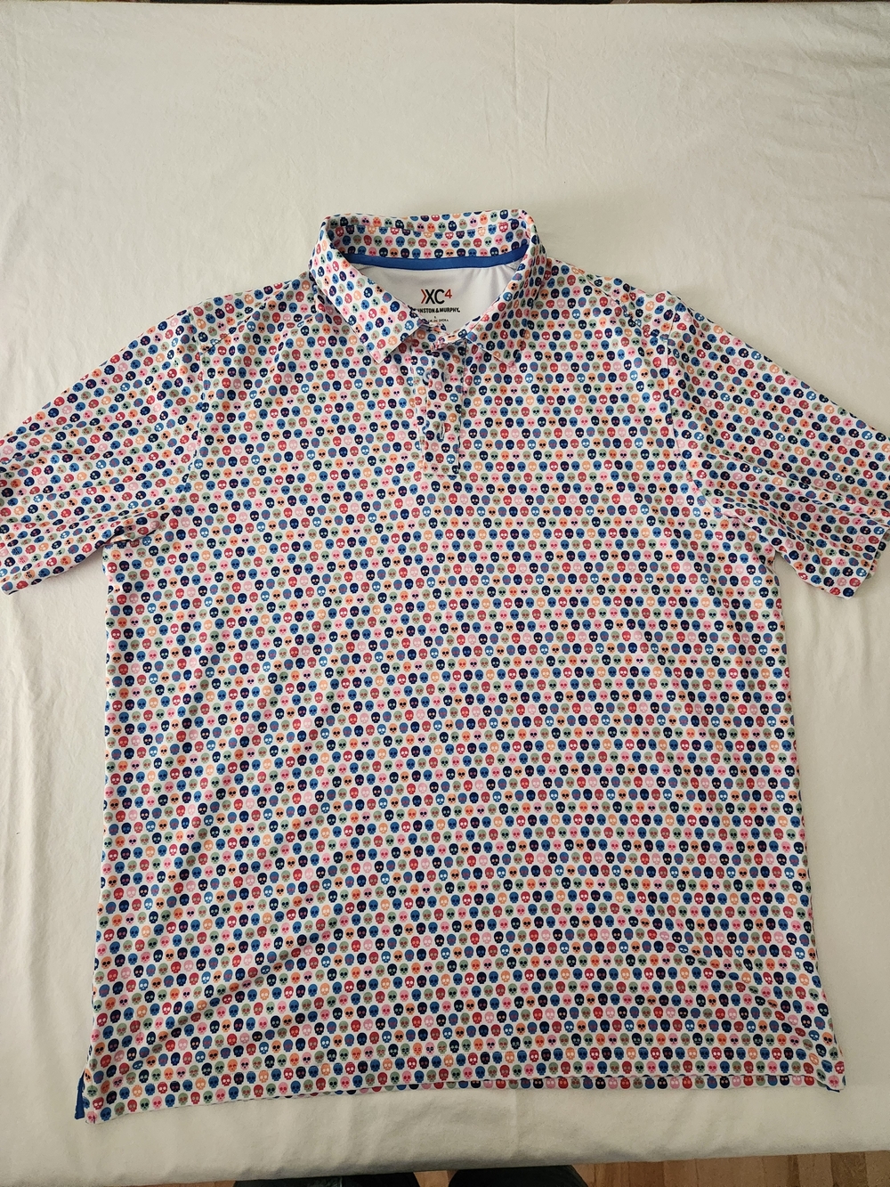Johnston & Murphy XC4 Skull Print Golf Polo Men’s L Performance